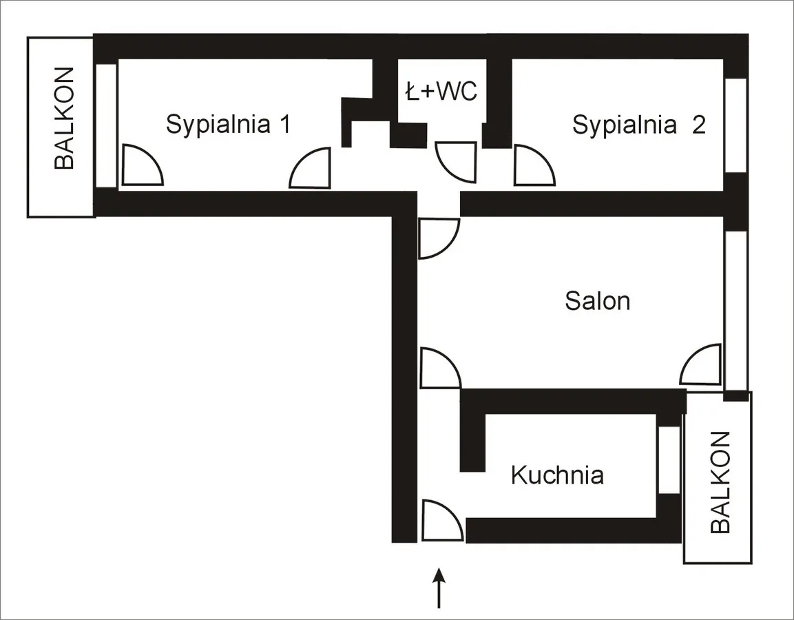 MIESZKANIE 3 POK. 57 M2, 2xloggia Śródmieście 