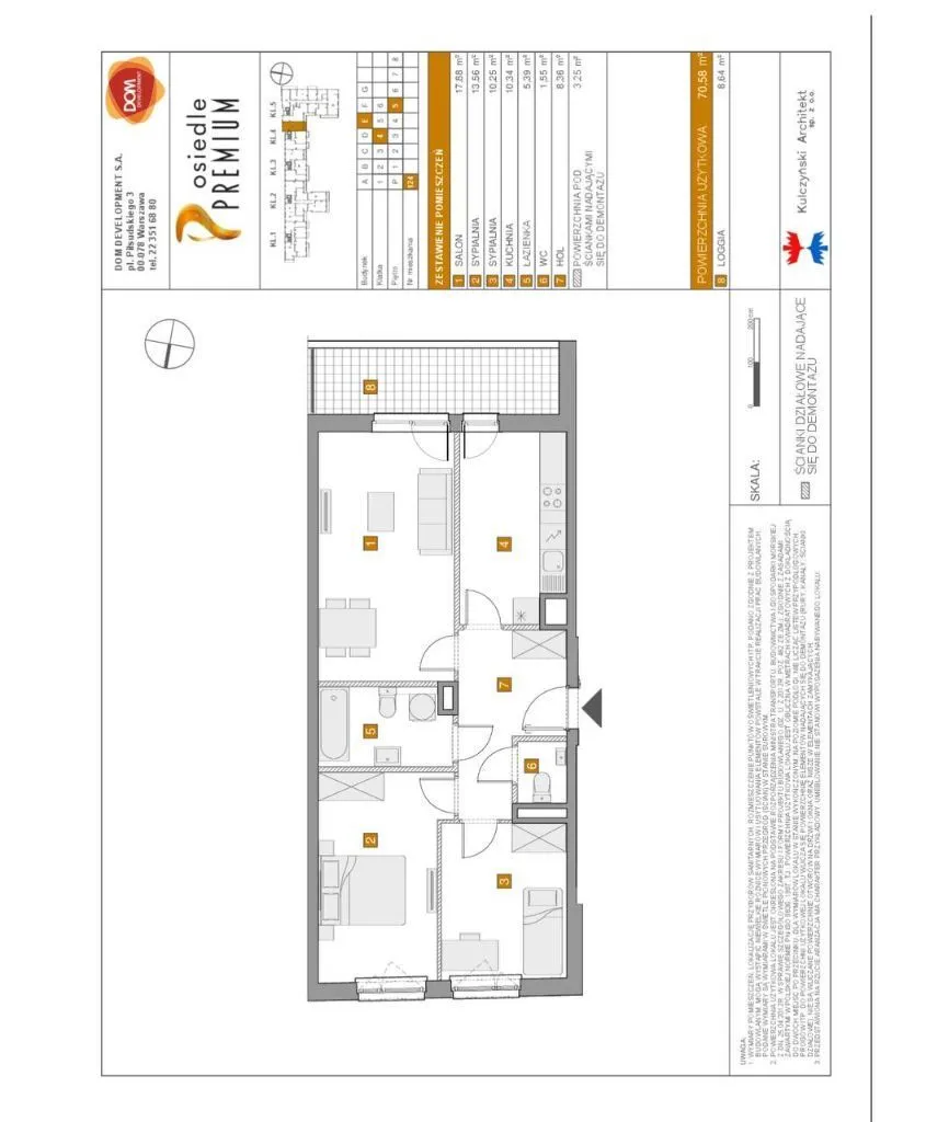 3-pokoje, 70,58m2. BLISKO METRA. Osiedle Premium.