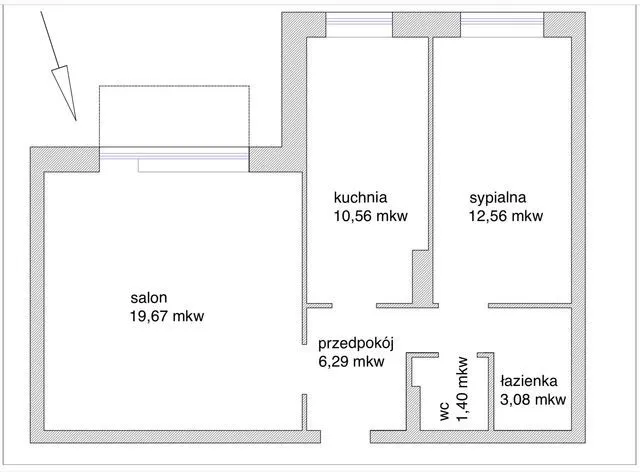 Sprzedam 2 pokojowe mieszkanie (przy metrze).