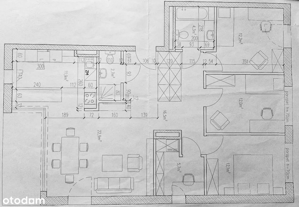 Komfortowy apartament 4-5 pokoi na Zawadach 