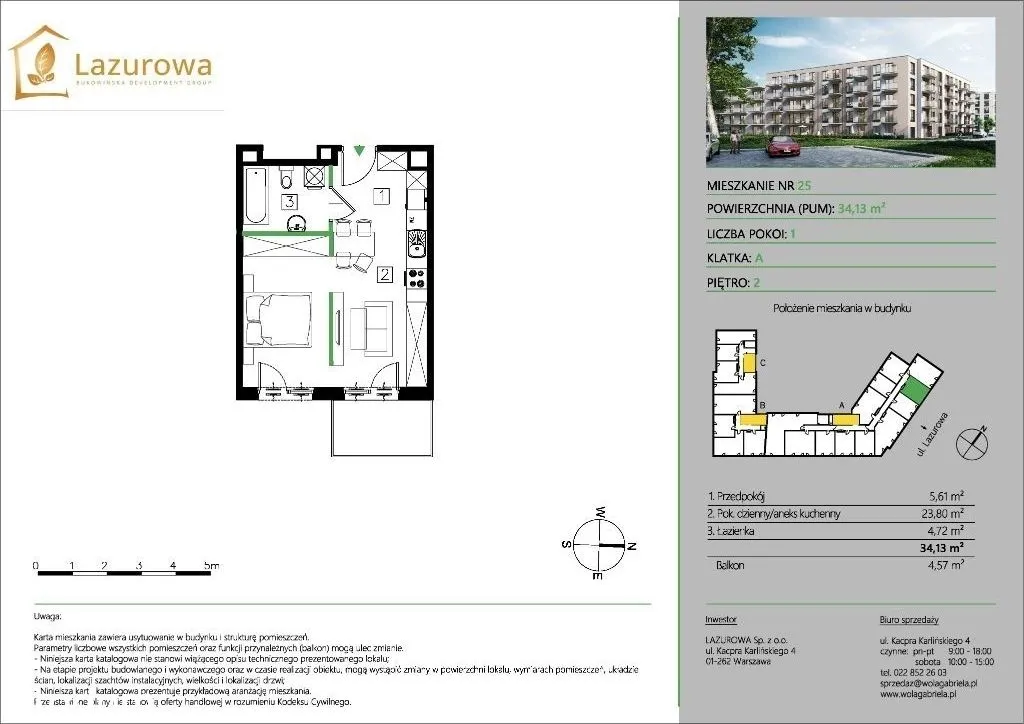 1 pok - 34,13 m2 - GARAŻ GARTIS