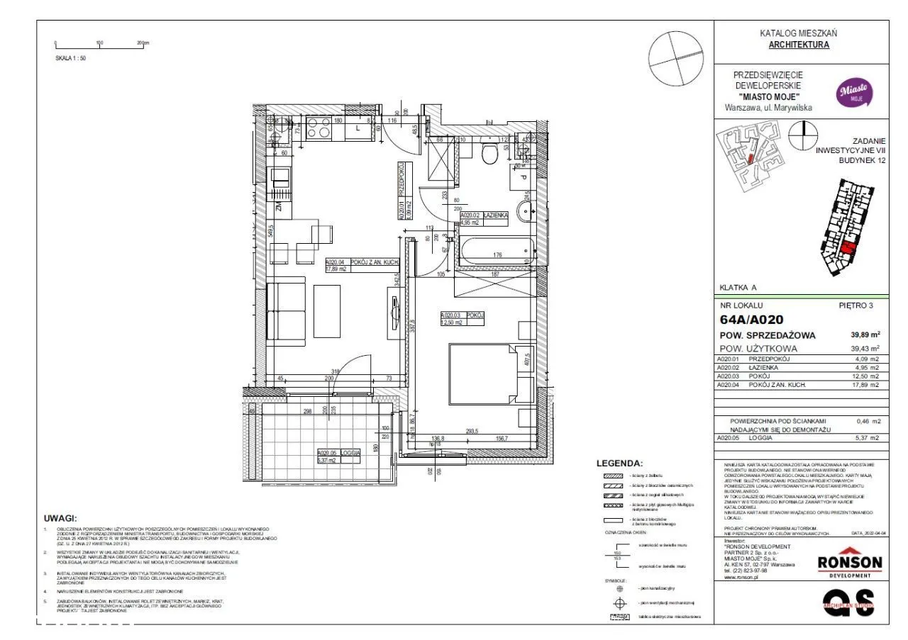 2-pokojowe mieszkanie 40m2 + balkon ! SKM !