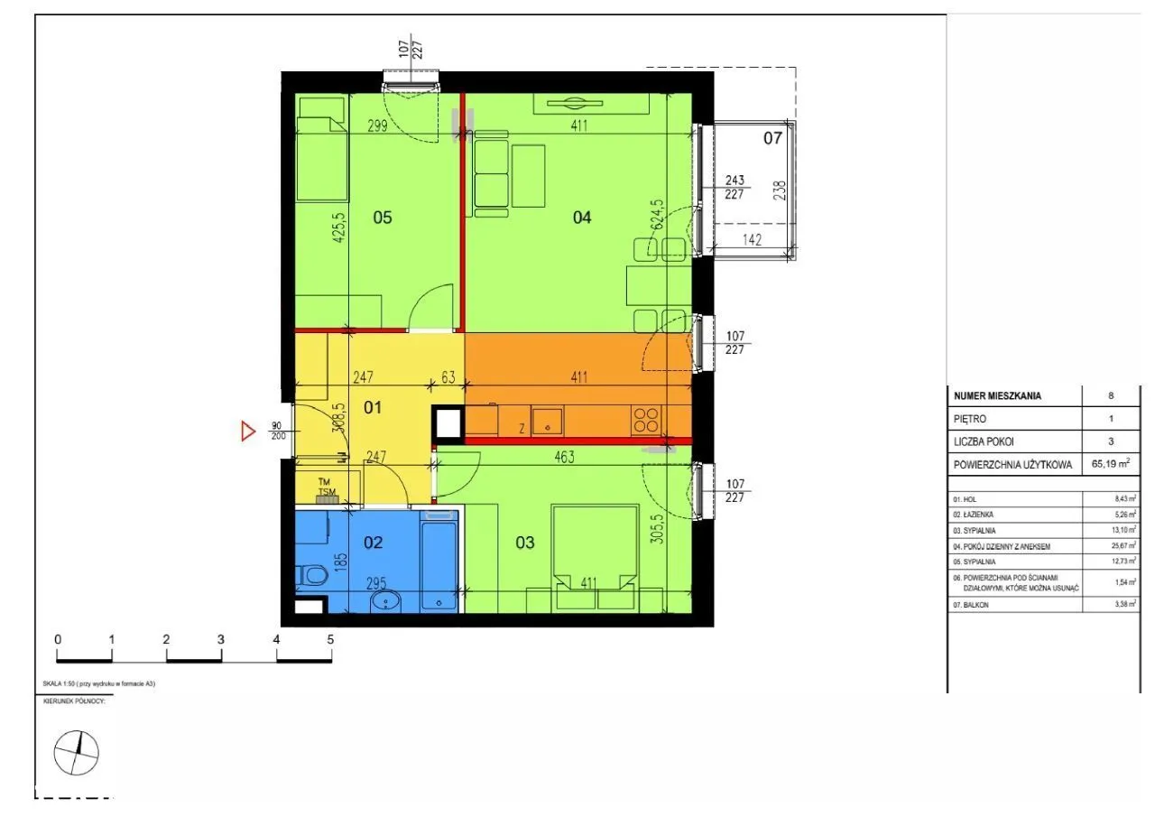 Nowe 3 pokoje 65,18m2 SKM Gocławek 0% Prowizji