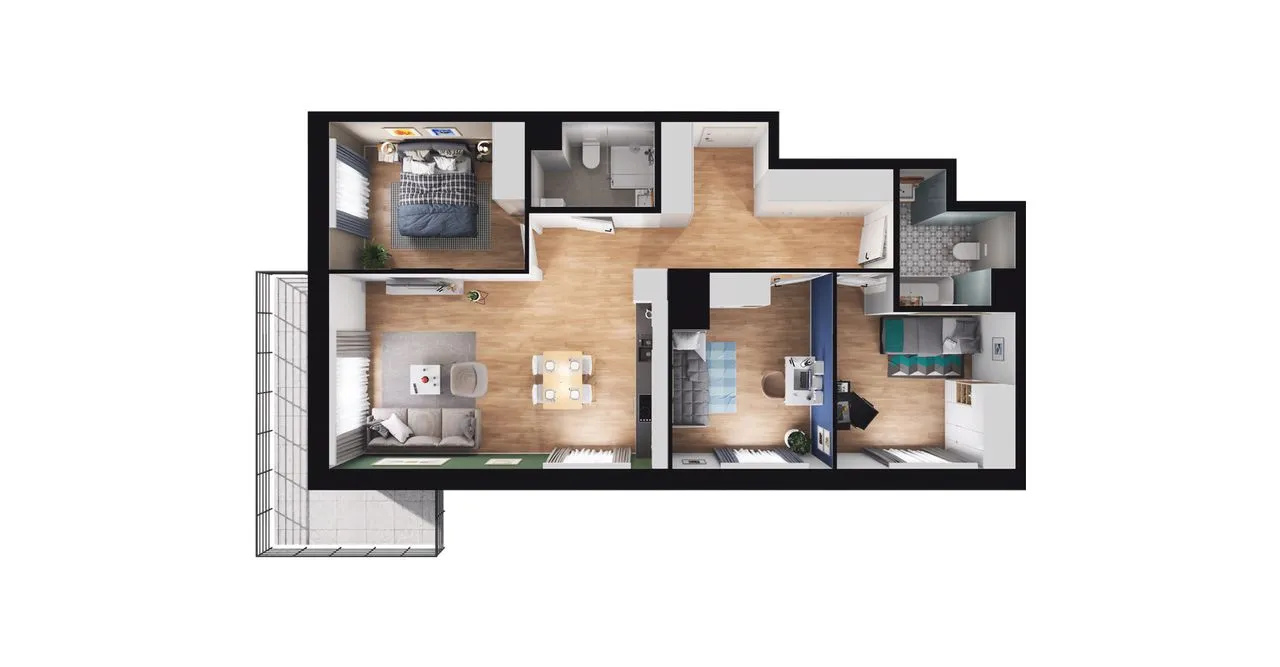 4-pokojowe mieszkanie 73m2 + balkon Bez Prowizji
