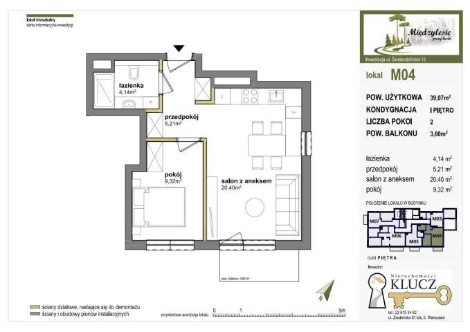 Sprzedam mieszkanie dwupokojowe: Warszawa Wawer , ulica Świebodzińska, 39 m2, 664190 PLN, 2 pokoje - Domiporta.pl