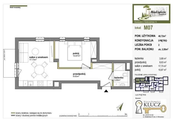 Sprzedam mieszkanie dwupokojowe: Warszawa Wawer , ulica Świebodzińska, 41 m2, 671880 PLN, 2 pokoje - Domiporta.pl