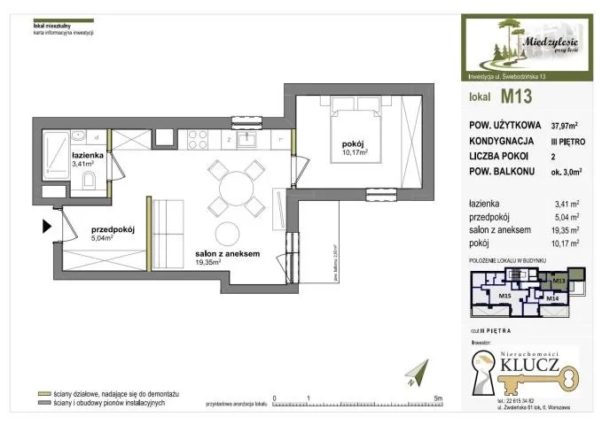 Sprzedam mieszkanie dwupokojowe: Warszawa Wawer , ulica Świebodzińska, 38 m2, 645490 PLN, 2 pokoje - Domiporta.pl