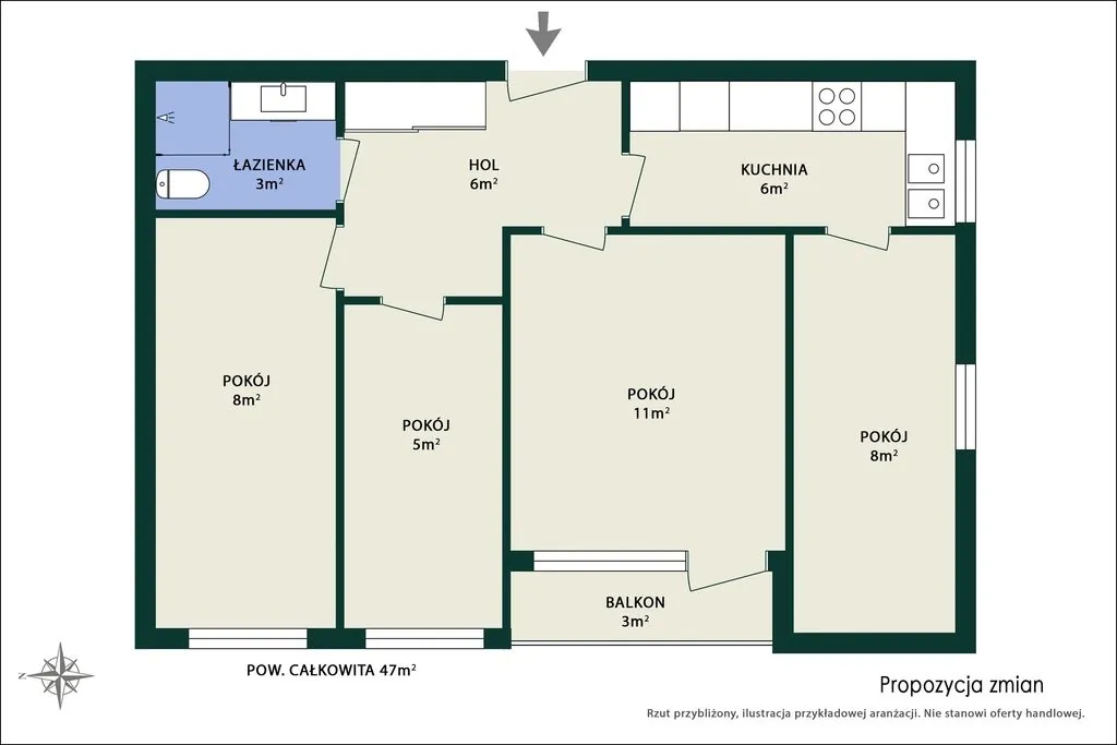 3/4 pokoje - Balkon - Piwnica - Pilnie 