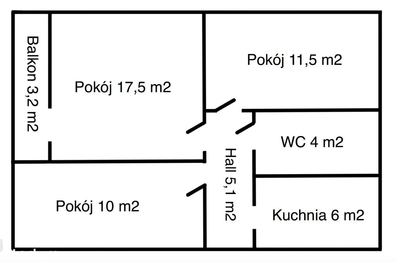 3 pok. 54m Grójecka cegła, parking po remoncie