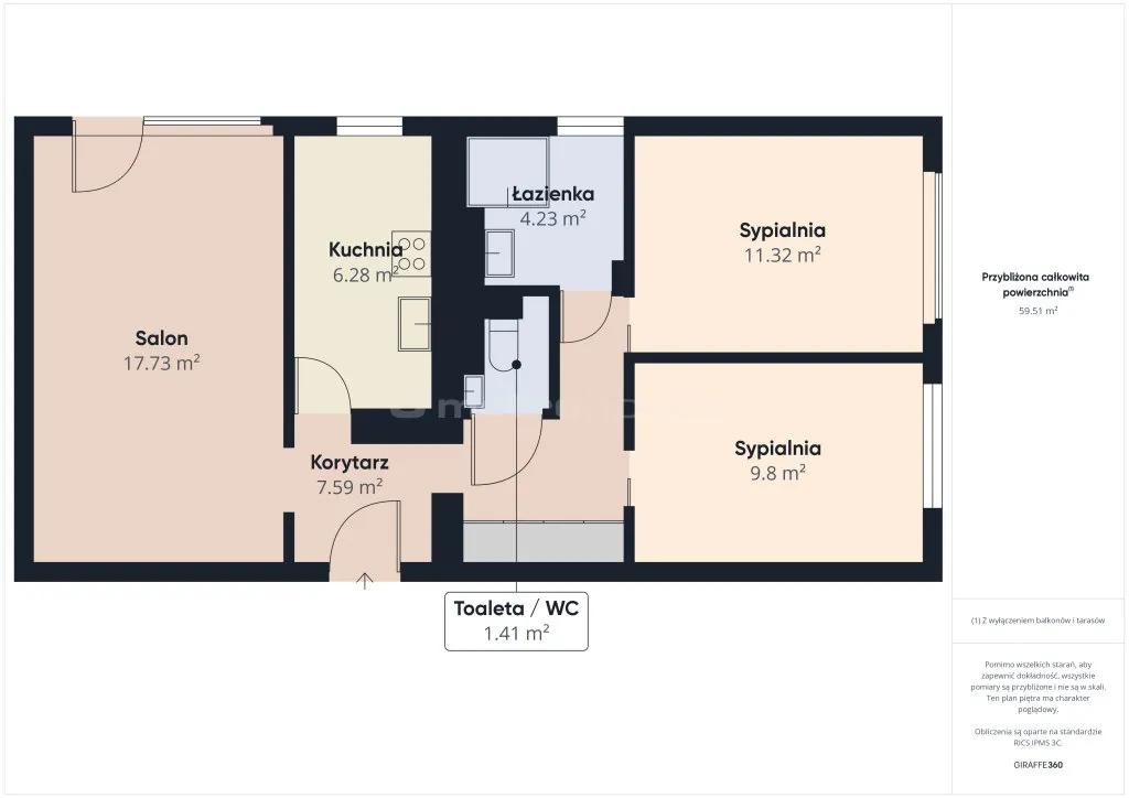 Mieszkanie na sprzedaż, 61 m², 3 pokoje Warszawa Targówek 