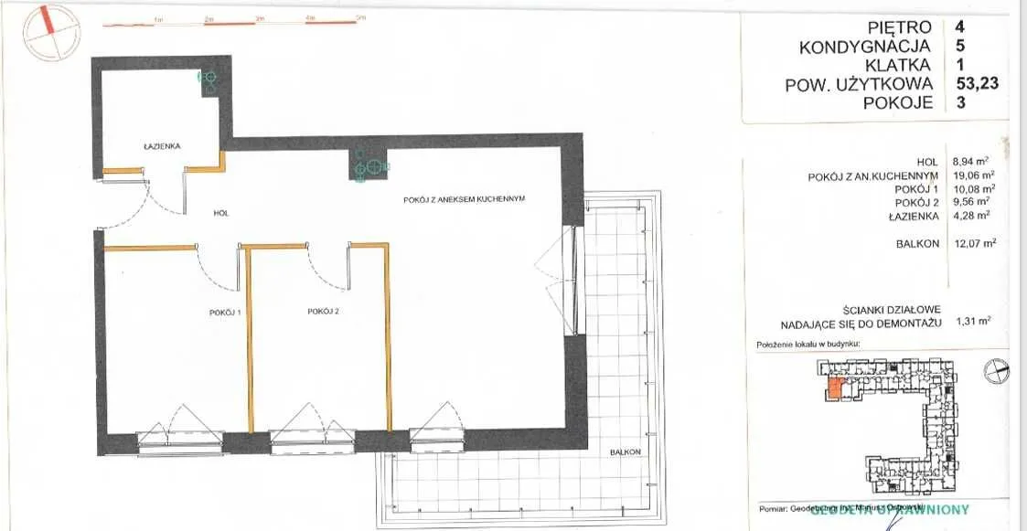 Bezpośrednio, z ciekawymi rozwiązaniami 53m2