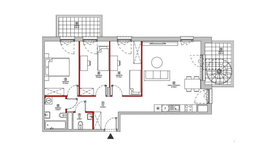 Przestronny apartament 4-pok z TARASEM na DACHU