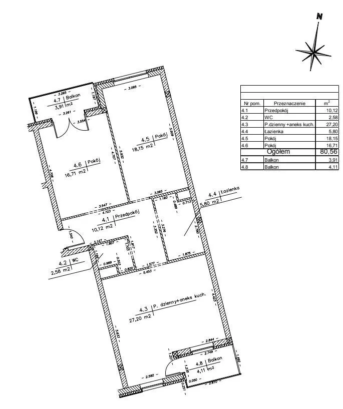 Na sprzedaż – 80,5 m², Ursynów, Lanciego