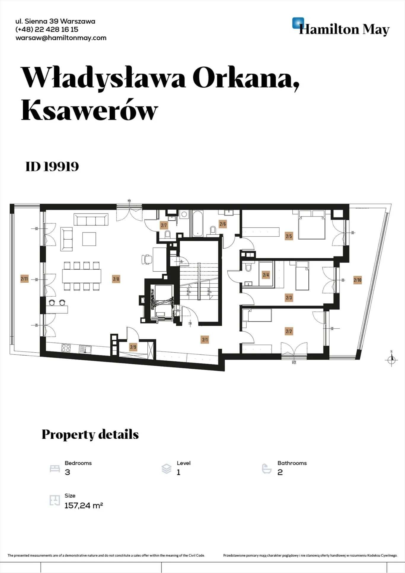 Sprzedam mieszkanie: Warszawa Mokotów , ulica Władysława Orkana, 157 m2, 4700000 PLN, 5 pokoi - Domiporta.pl