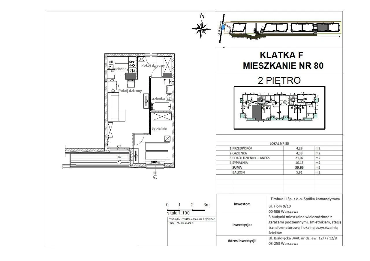 ODDANE DO UŻYTK. 2-pok BALKON wykończone 39,86m2