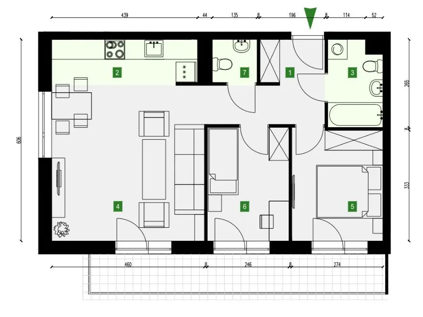 3-pokojowy apartament. Pełne wyposażenie. Metro.