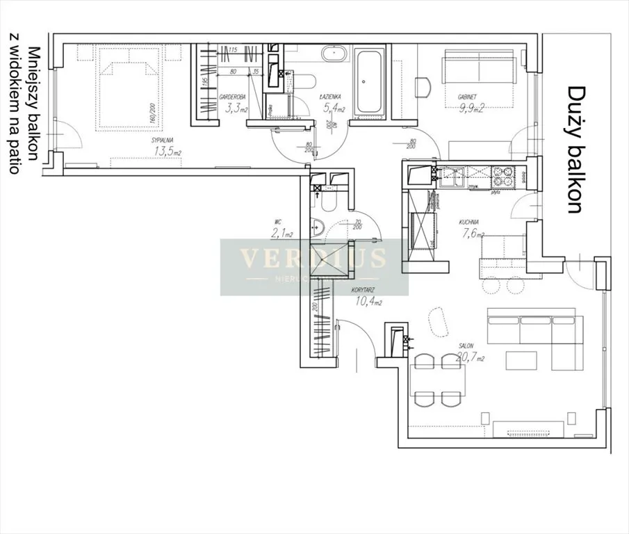 Wynajmę mieszkanie trzypokojowe: Warszawa Mokotów , 75 m2, 5900 PLN, 3 pokoje - Domiporta.pl