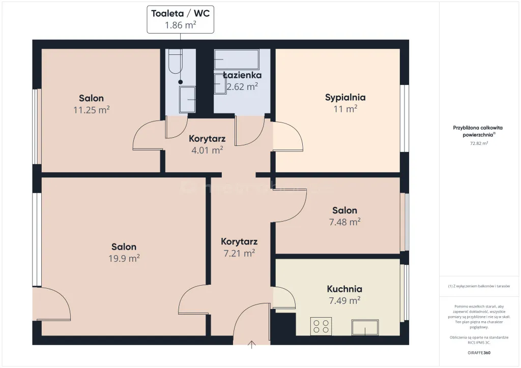 Mieszkanie na sprzedaż, 72 m², 5 pokoi Warszawa Bielany 