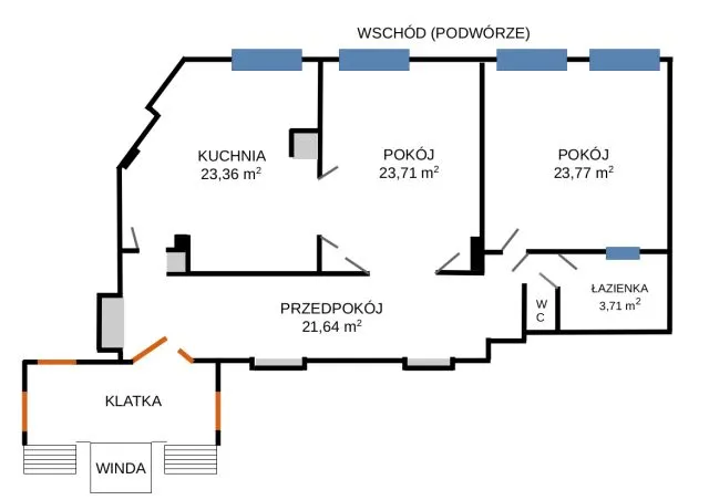 Warszawa Śródmieście, ul. Jasna Mieszkanie - 2 pokoje - 98 m2 - 4 piętro