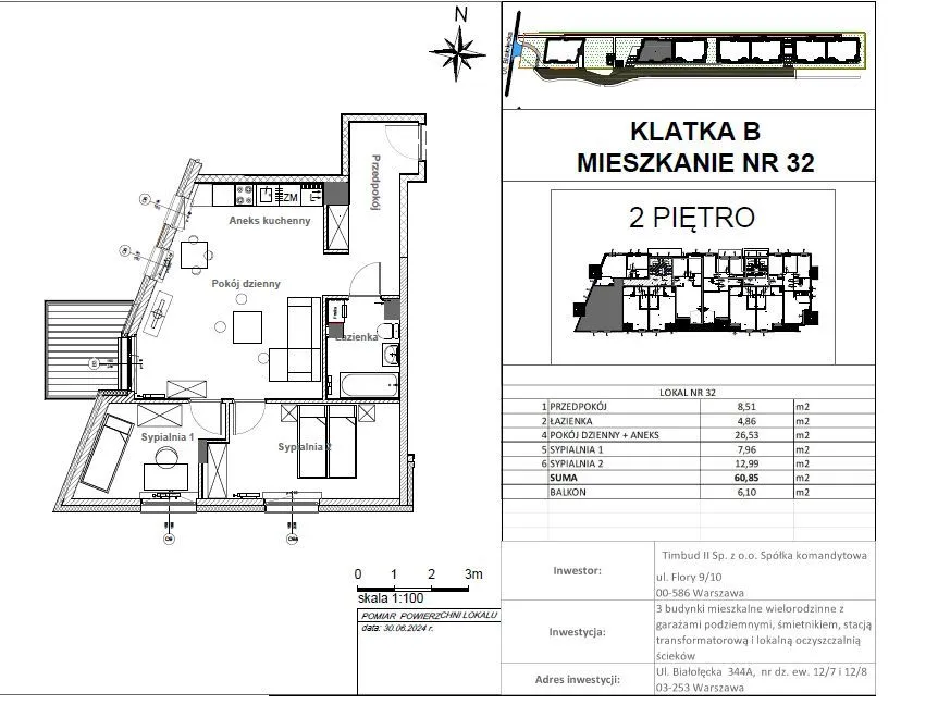 TANIO NOWE ODDANE 3-pok wykończone 60,85m2