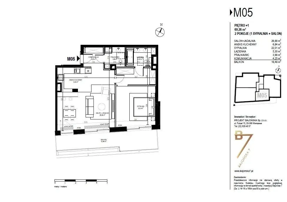 Nowy apartament na Saskiej Kępie 70 m2 z garażem