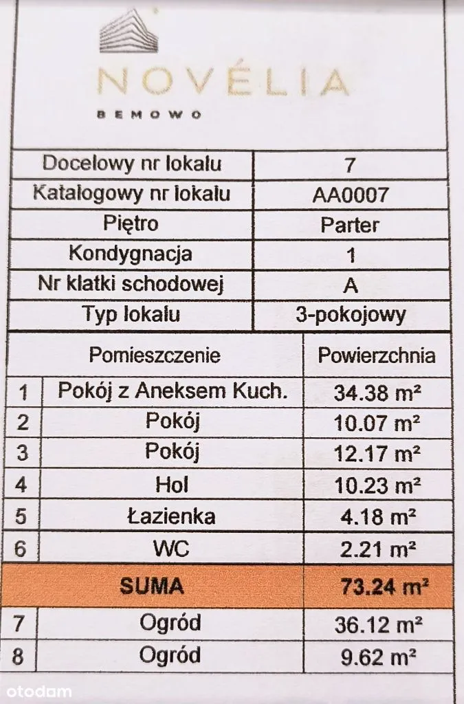 Mieszkanie na sprzedaż. 73.20m2+ogródek 50m2