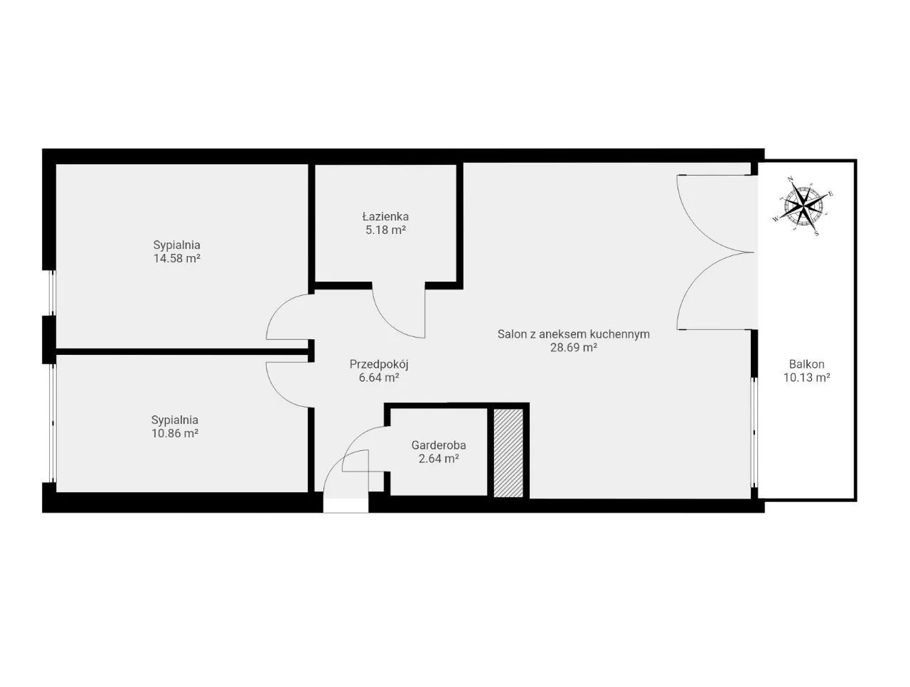 BEZ POŚREDNIKÓW, 3 pok. (68,5m)+m.garażowe, balkon