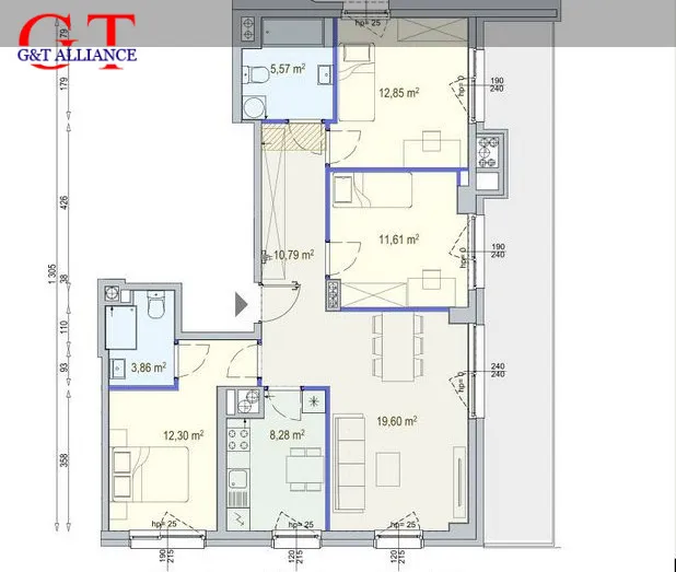 Mokotów, Służewiec, Nowe 4 pok mieszkanie 86,36 m2 