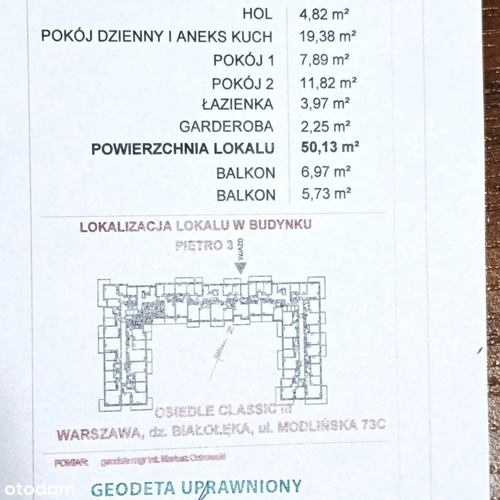 3 pokojowe mieszkanie, ul. Modlińska 73c