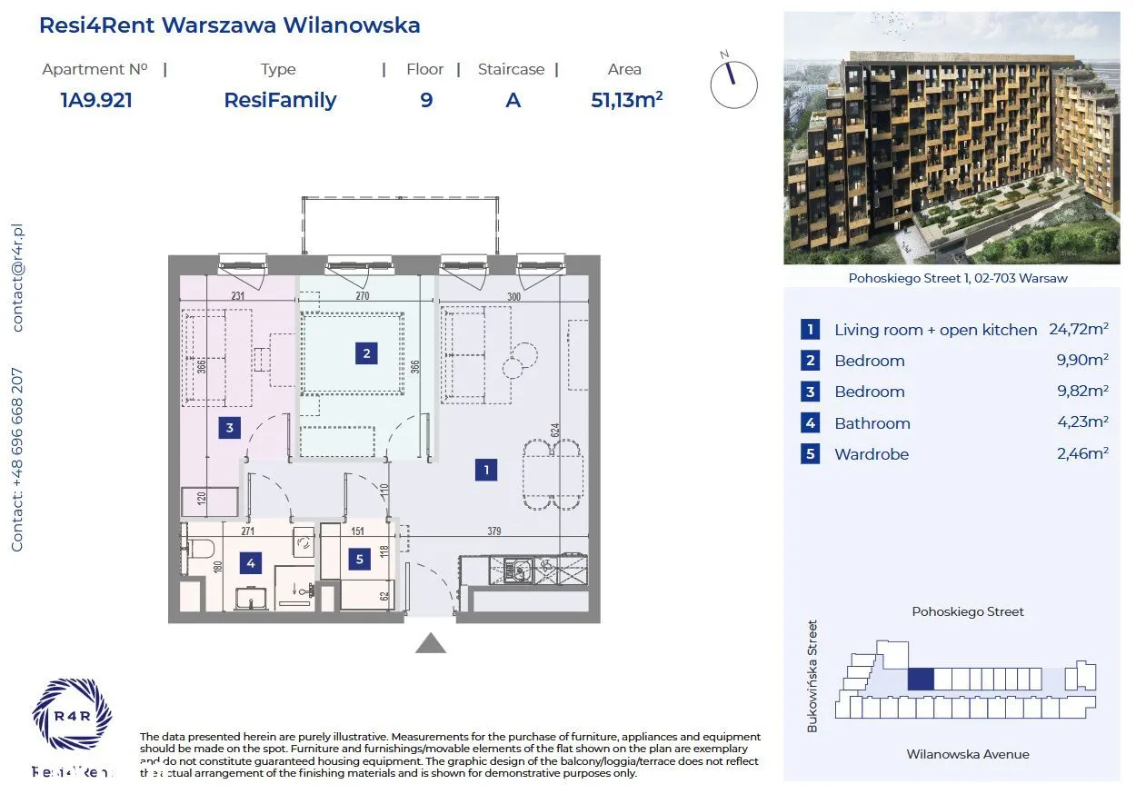 3 pokoje metro Wilanowska od 11 lutego