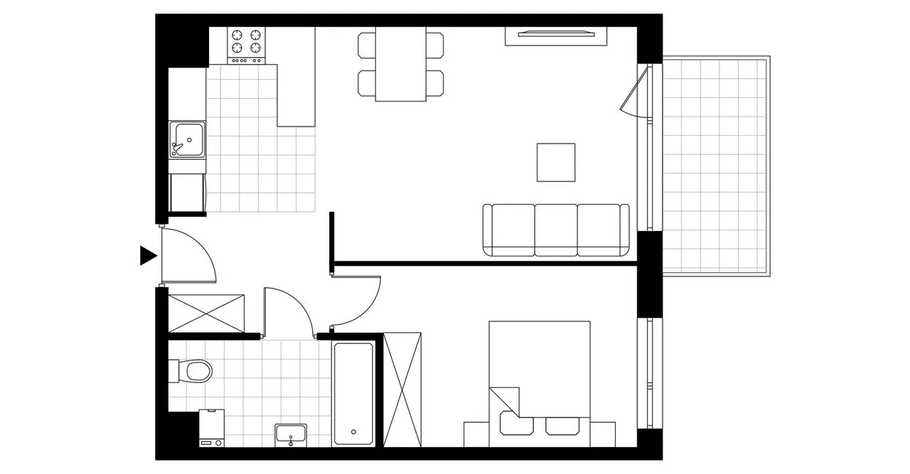 2-pokojowe mieszkanie 49m2 + balkon