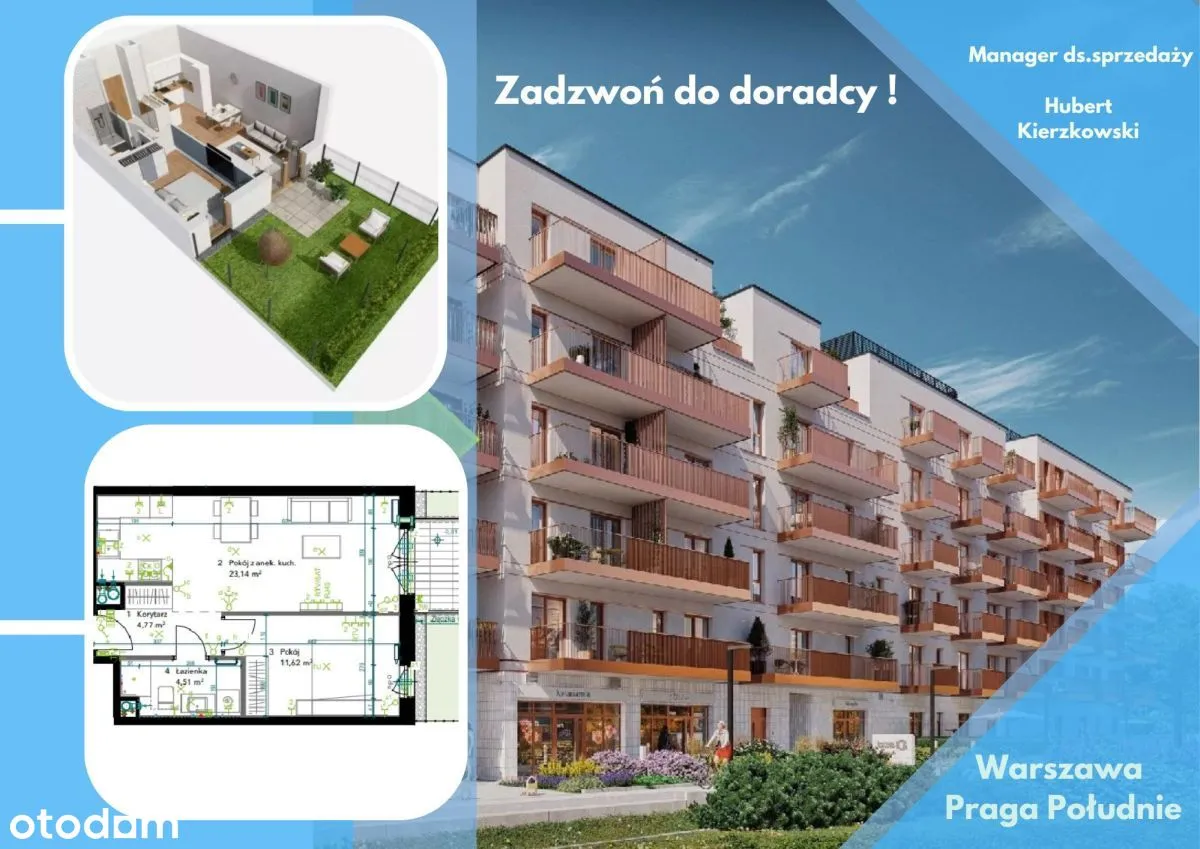 Sprzedam mieszkanie dwupokojowe: Warszawa Praga-Południe , ulica Siennicka, 44 m2, 692000 PLN, 2 pokoje - Domiporta.pl