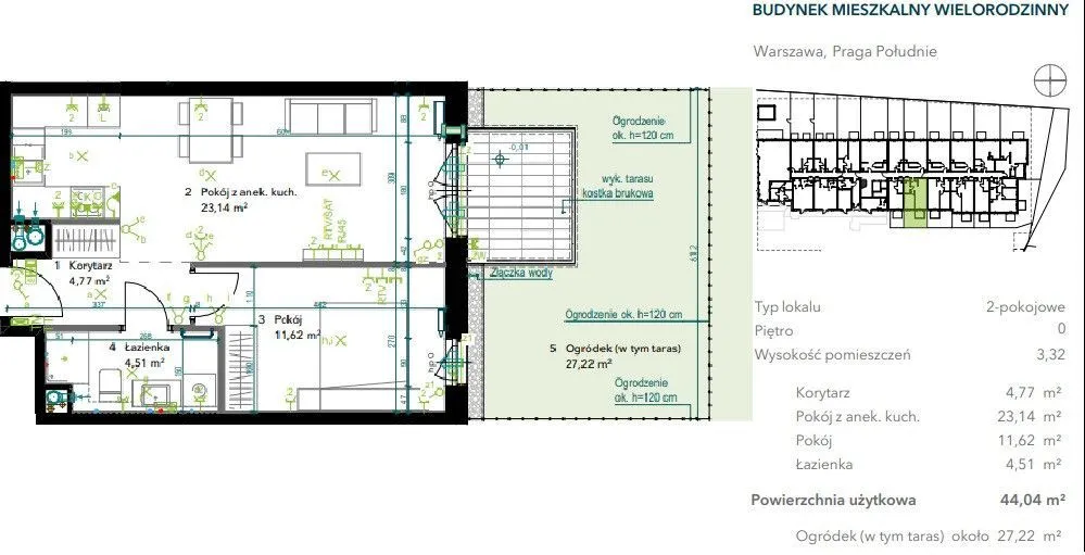 Sprzedam mieszkanie dwupokojowe: Warszawa Praga-Południe , ulica Siennicka, 44 m2, 692000 PLN, 2 pokoje - Domiporta.pl