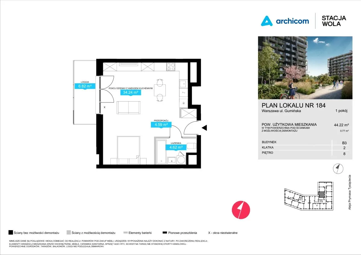 Apartament, ul. Ordona