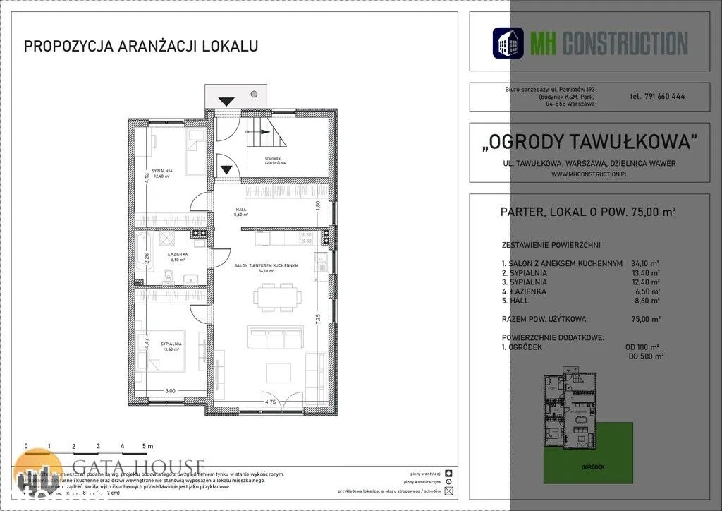 Luksusowe 3 pokoje, ciche, taras, ogródek