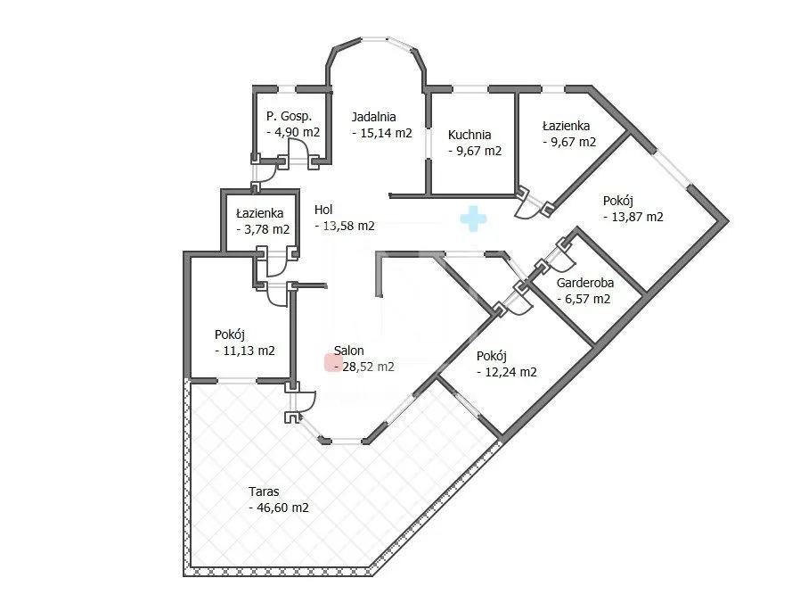 Apartament 148.5M2 Wysoki Parter, Taras 46M2.