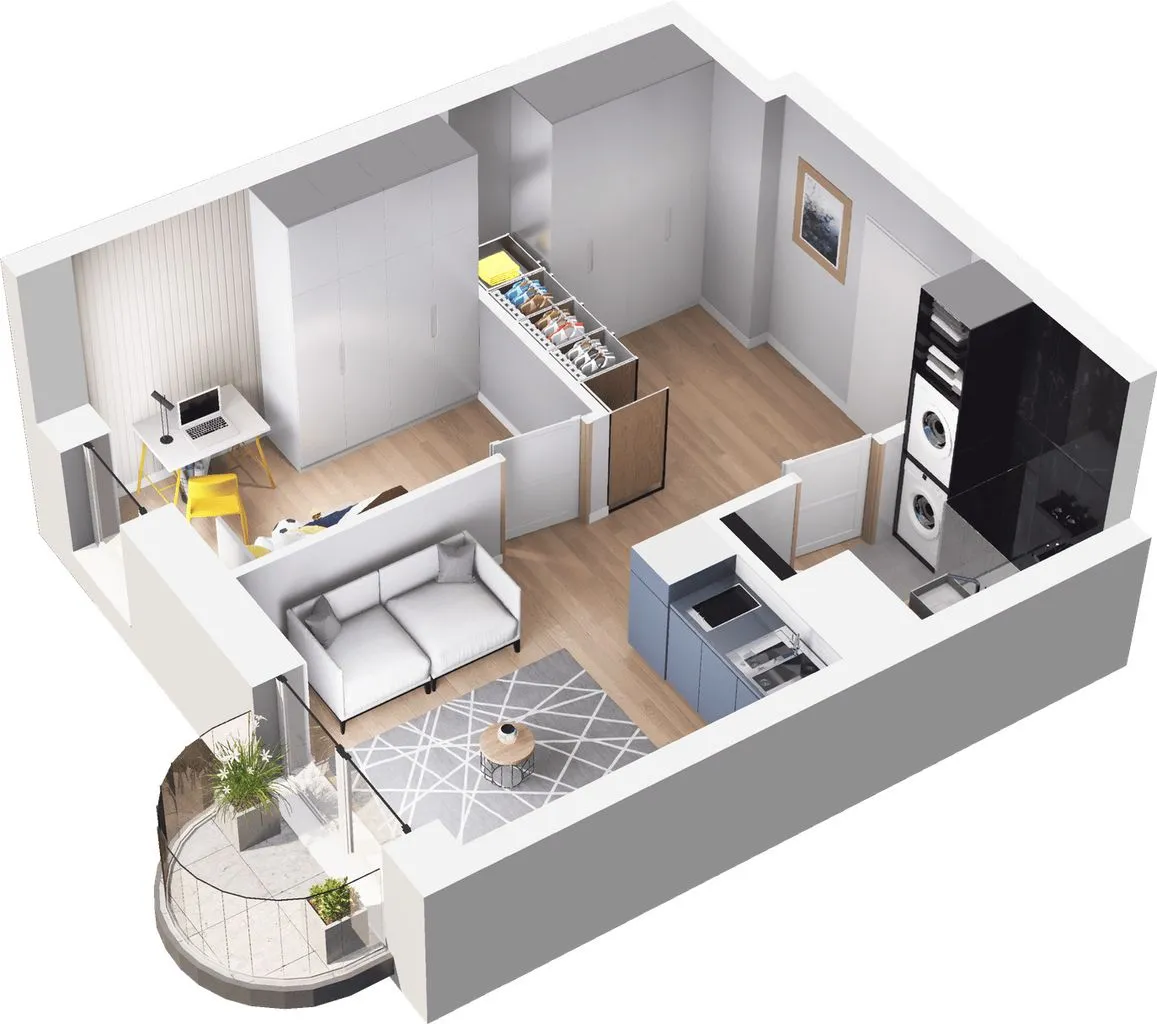 Apartament | 5 min. centrum - Oval Sky