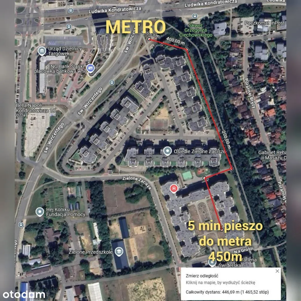 Metro 5 min pieszo/ 3 pok. 62m2/ BEZPOŚREDNIO