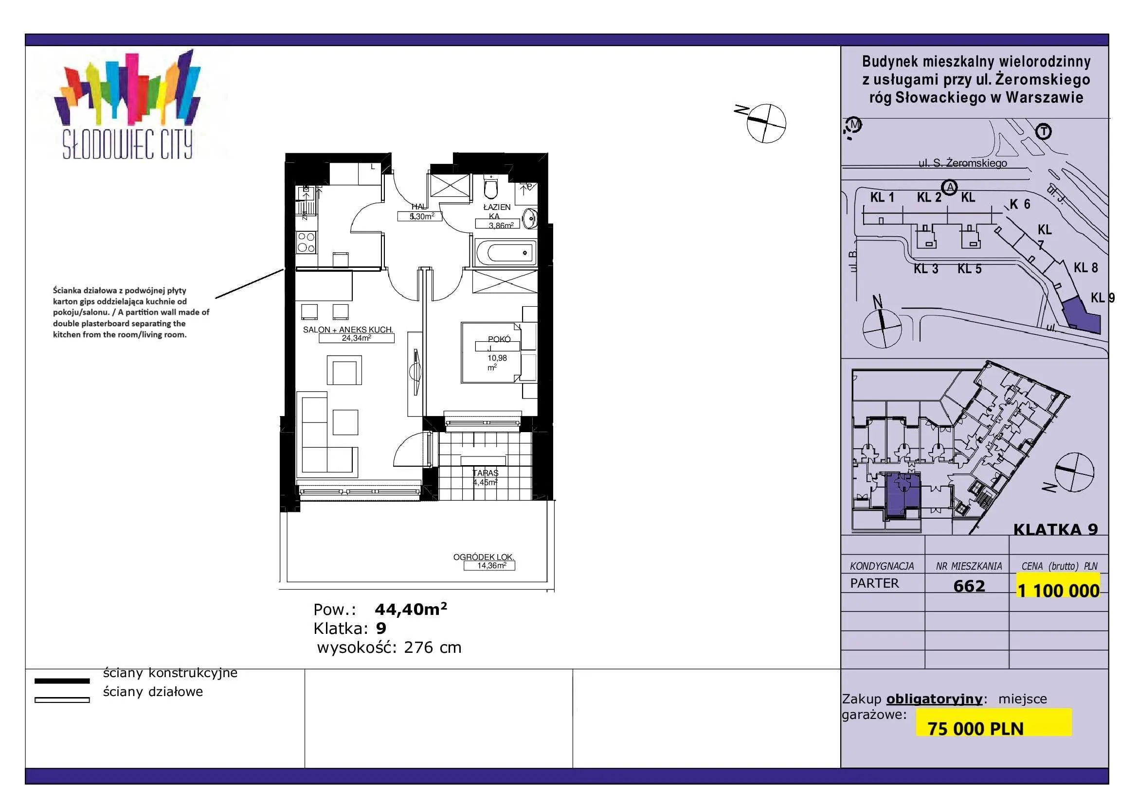 Sprzedam 2-pokojowe mieszkanie o powierzchni 44,40 m2 Słodowiec City