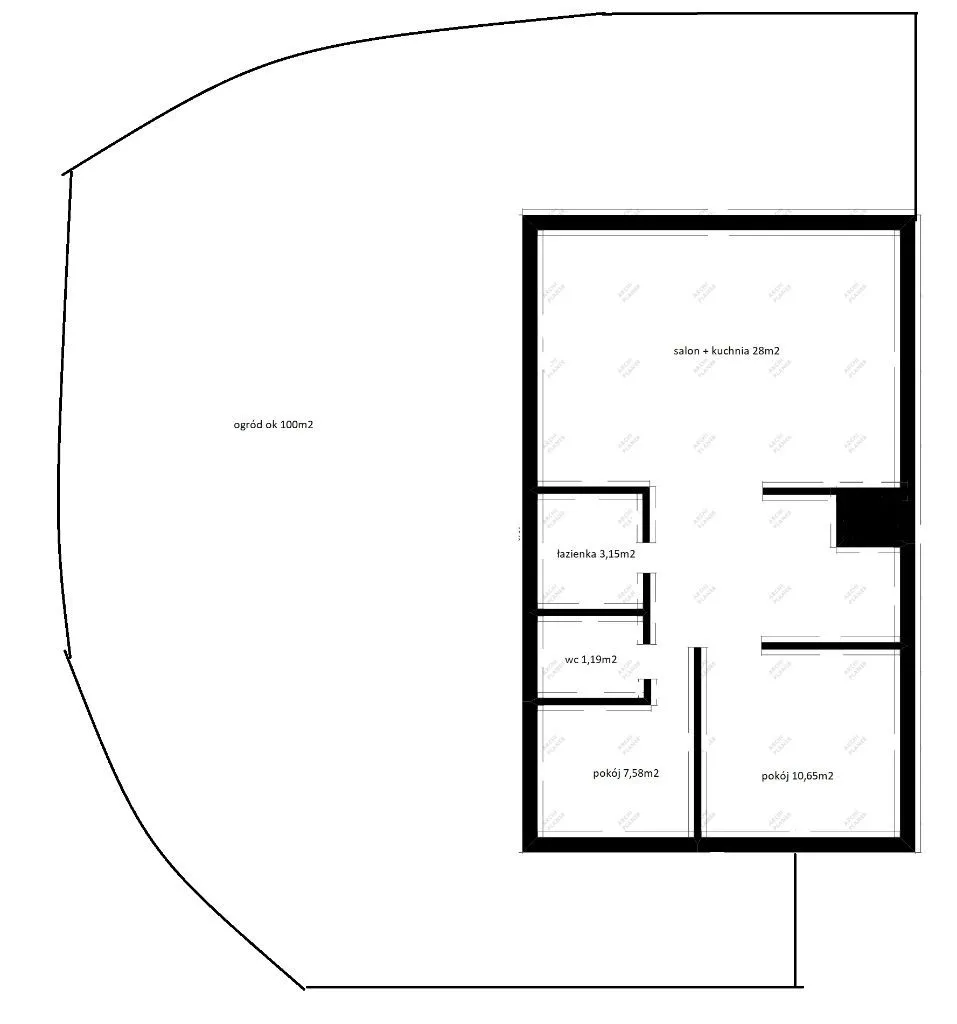 3-pokojowe, metro Stokłosy, 59,6m2, duży ogród