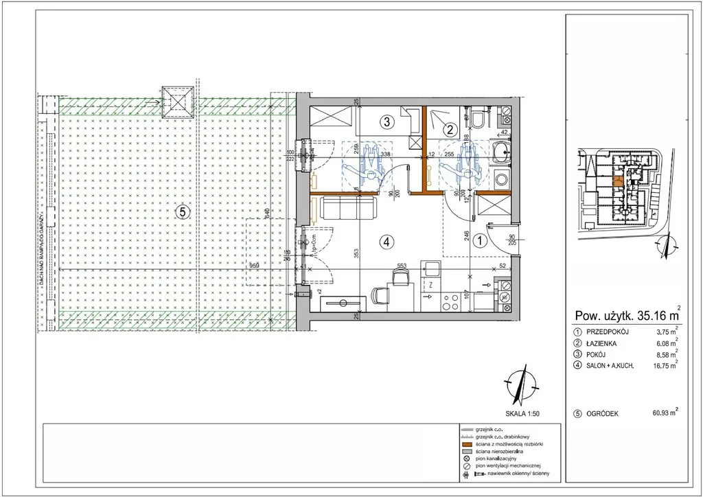 2 pok.*ogródek 60m2*obok lasu* IVQ 2025 