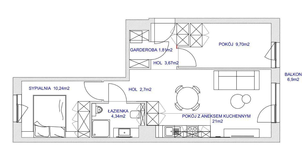 NOWE 3pok./TARGÓWEK/54m2/BALKON/miejsce postojowe