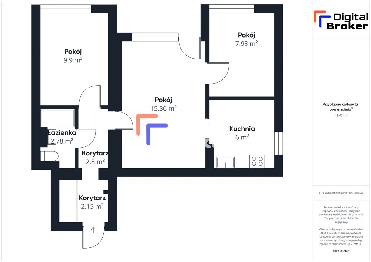 Mieszkanie na sprzedaż, 48 m², 3 pokoje Warszawa 