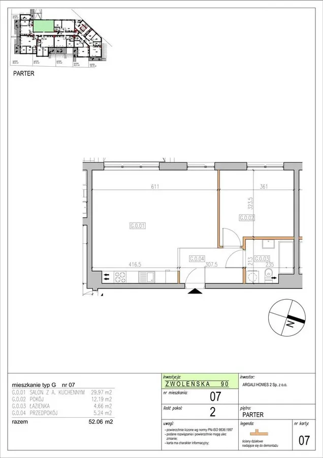 Mieszkanie 2pokojowe 52 m2 