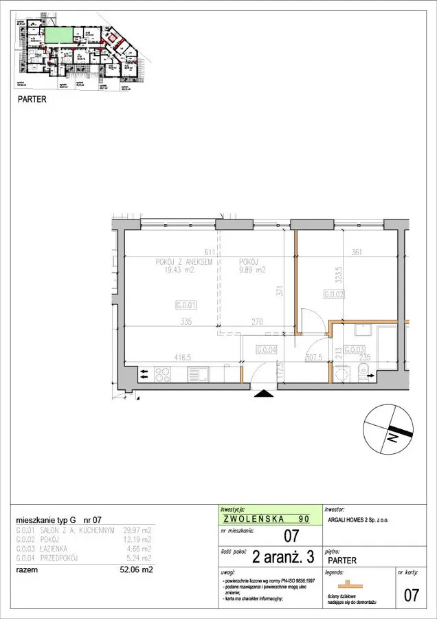 Mieszkanie 2pokojowe 52 m2 