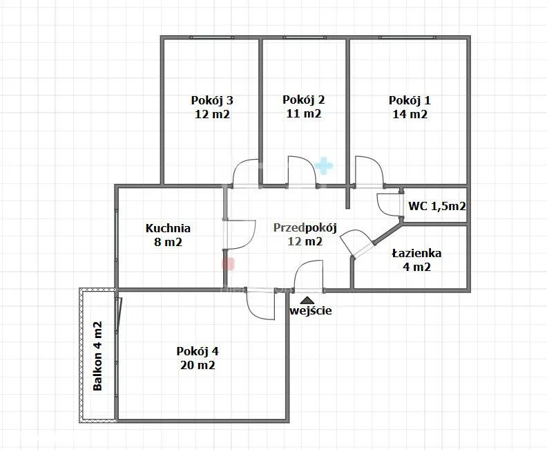 4 Pokoje * Balkon * Winda * 83.3 m2 * Bielany * 