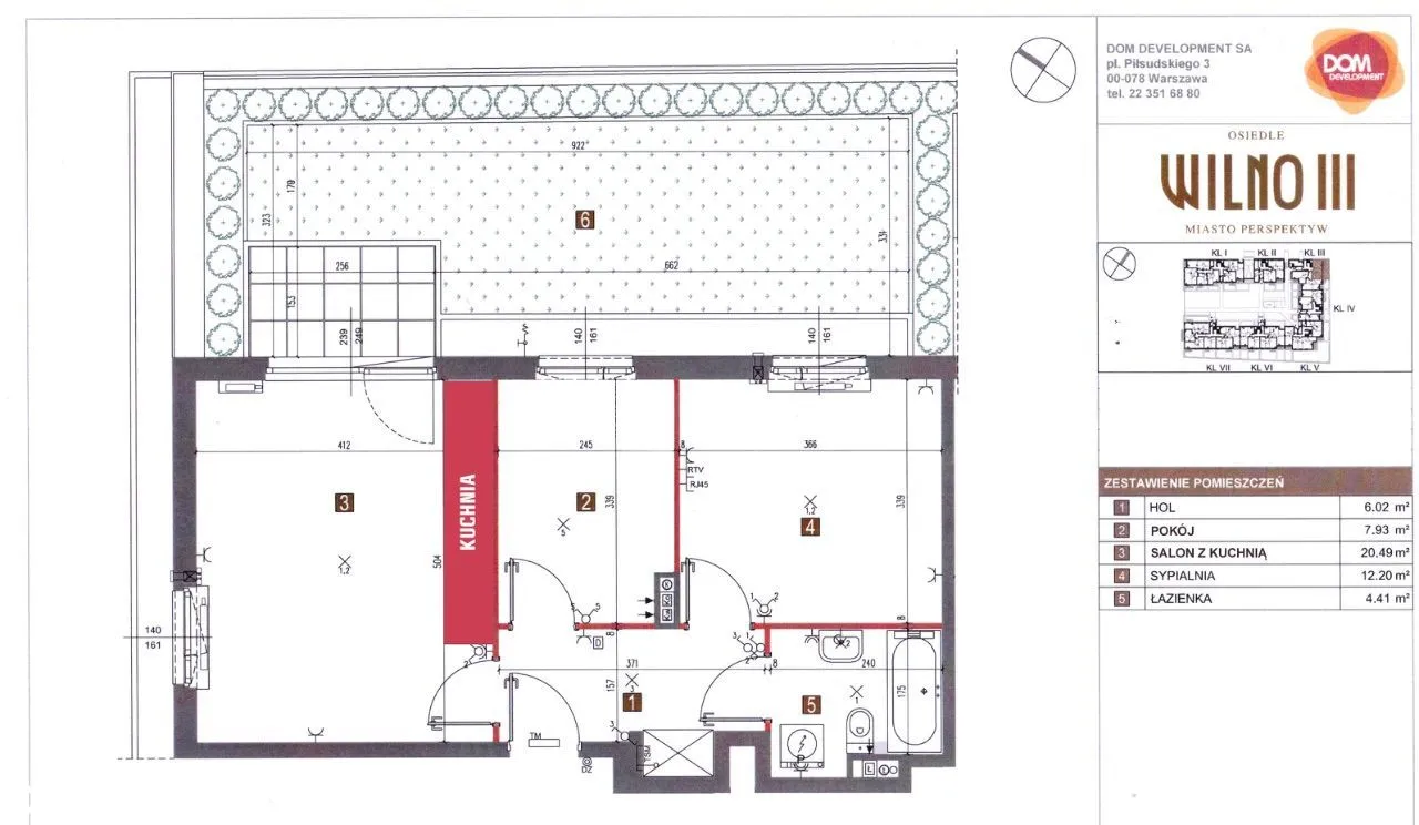 Mieszkanie 3 pok. 52,68 m² + ogródek + garaż pod.