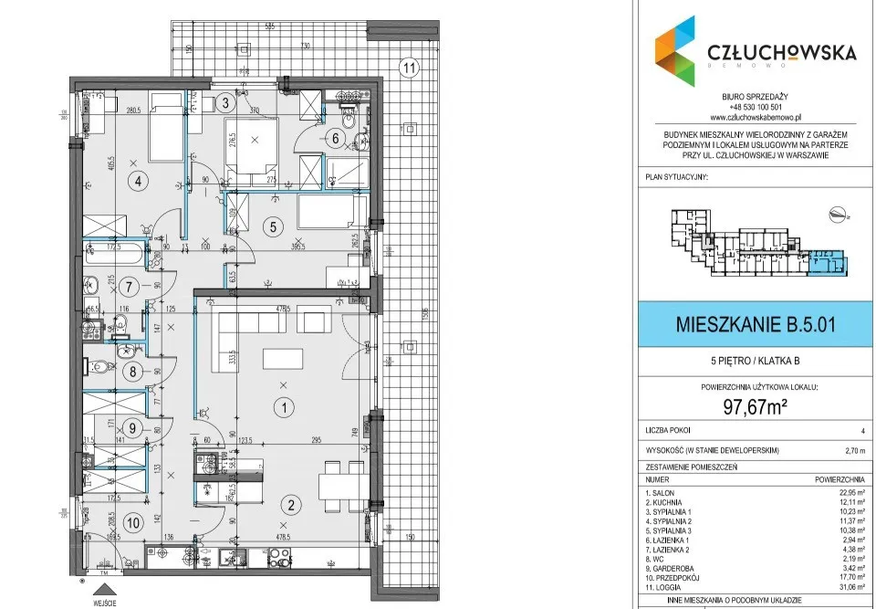 Nowoczesne mieszkanie premium – 97,67 m² + loggia 31 m² 