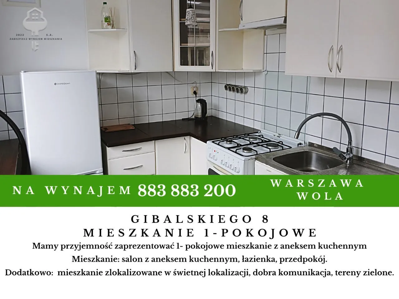 Mieszkanie 1 pok. Warszawa-Wola, Dostępne