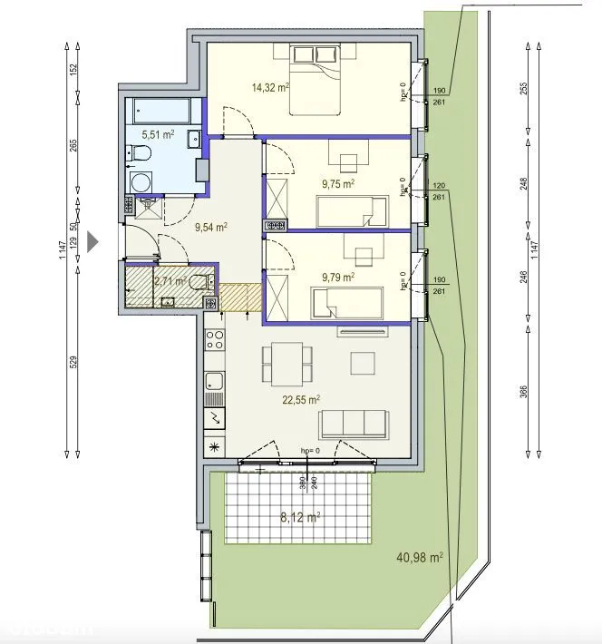 Oddanie w 2025r, wysokość 3,5m, pryw. ogródek 40m2